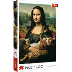 Пазл Мона Лиза и дремающий котенок (500)