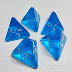 Кубик D4 напівпрозорий синій