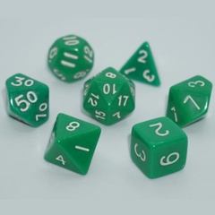 Набор кубиков Games7Days OPAQUE - Зеленый с белым  (7 шт)