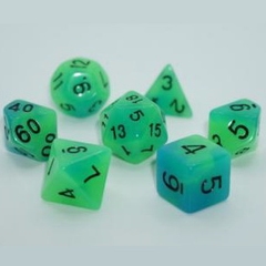 Набір кубиків Games7Days GLOW IN THE DARK - Зелено-синій (7 шт)