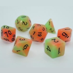 Набір кубиків Games7Days GLOW IN THE DARK - Зелено-помаранчевий (7 шт)