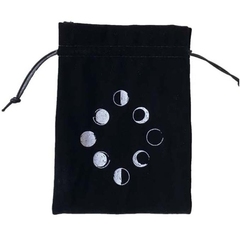 Мешочек черный с принтом Фази Луны 12,5х18 см (Бархатный)