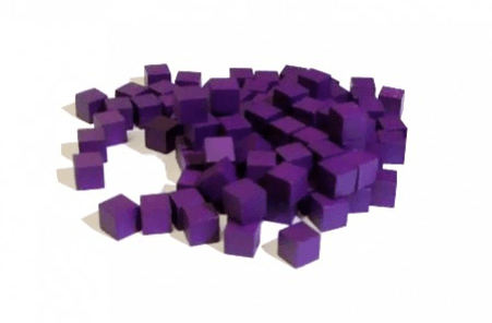 Кубик дерев'яний Mayday 8 мм - фіолетовий - 10 штук
