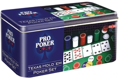 Набор для игры в покер "Техасский холдем" (в металлической коробке) УЦЕНКА
