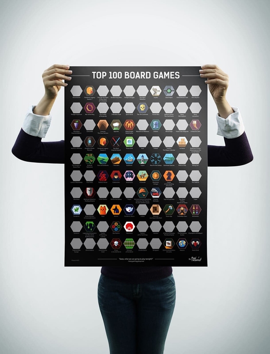 Скретч-постер Топ 100 настольных игр (Top 100 Board Games)