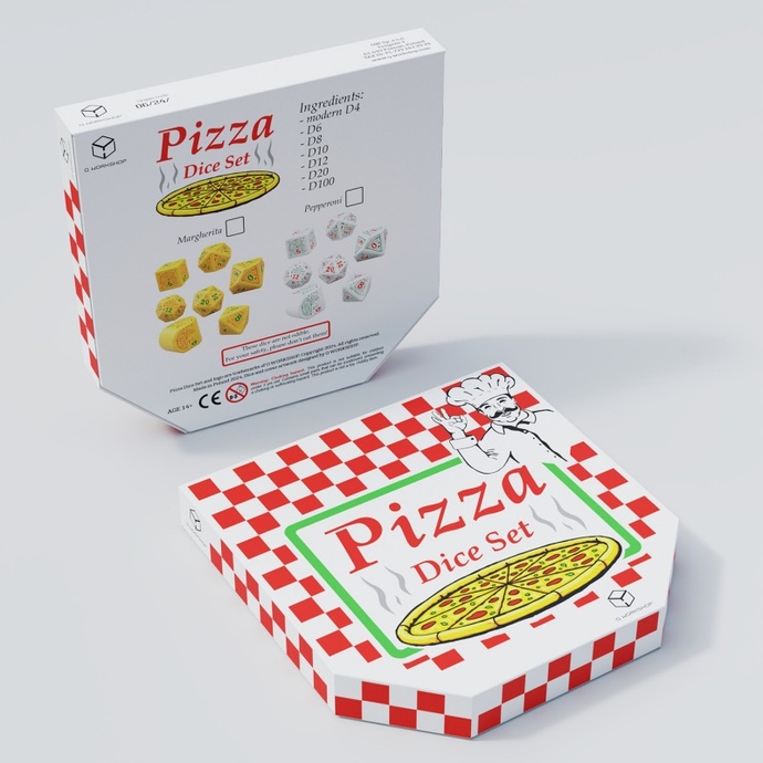 Набір кубиків Pizza Modern Dice Set: Margherita (7)