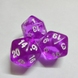 Кубик D20 Полупрозрачный Фиолетовый