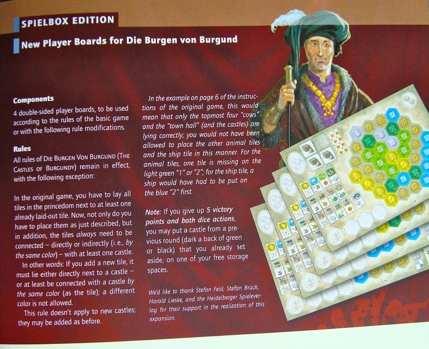 The Castles of Burgundy Expansion: New Player Boards (Замки Бургундії. Нові особисті планшети)