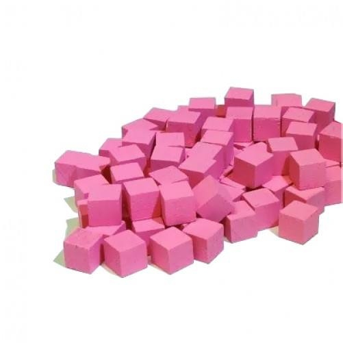 Кубик деревянный Mayday 8 мм - розовый - 100 штук