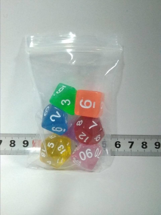 Набор кубиков 7шт: полупрозрачный радуга (D00 D4 D6 D8 D10 D12 D20)