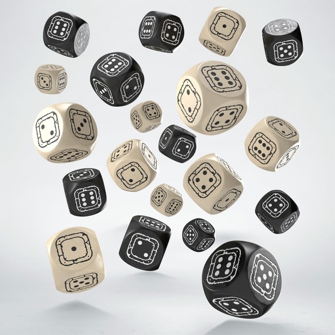 Набор кубиков Fortress Compact Black & Beige D6 Dice (20)