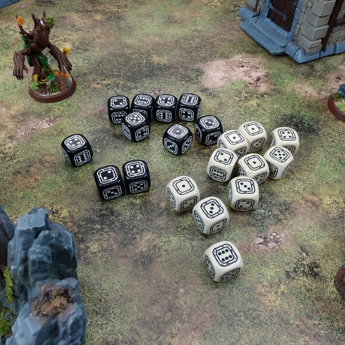 Набір кубиків Fortress Compact Black & Beige D6 Dice (20)