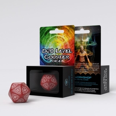 Кубик D20 Level Counter Red & white Die (1)