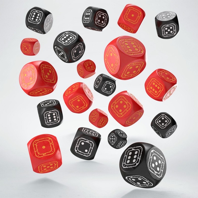 Набір кубиків Fortress Compact Black & Red D6 Dice (20)