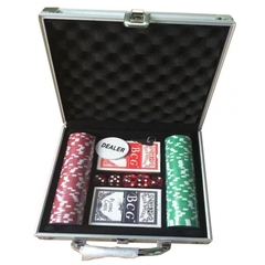 Набір для гри в покер у алюмінієвому кейсі (100 фішок)