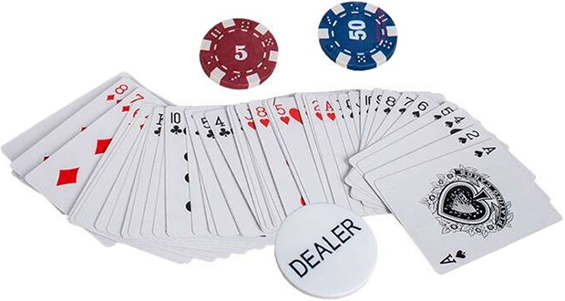 Набор для игры в покер в алюминиевом кейсе (100 фишек)