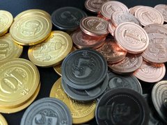 Металеві монети універсальні: 50 Metal Industrial Coin Board Game Upgrade Set