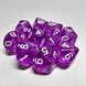 Кубик D10 полупрозрачный фиолетовый