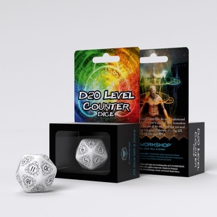 Кубик D20 Level Counter White & black Die (1)