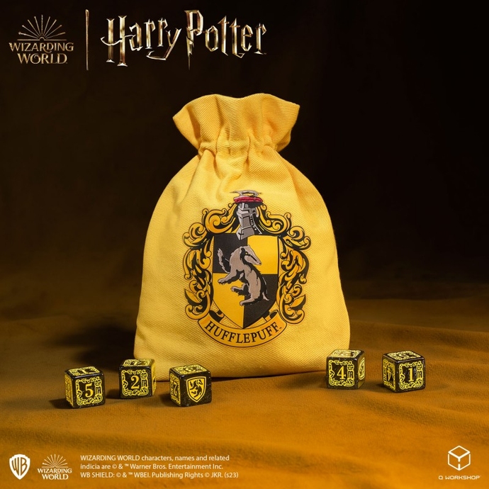 Набор кубиков с мешочком Harry Potter. Hufflepuff Dice & Pouch (5)