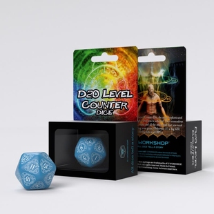 Кубик D20 Level Counter Blue & white Die (1)