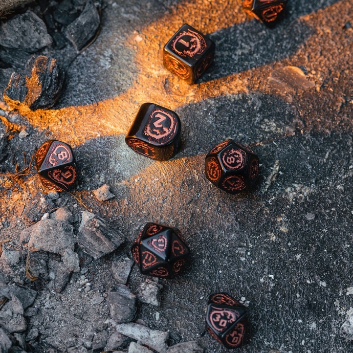 Набір кубиків Dragons Modern Dice Set: Obsidian (7)