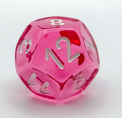 Кубик D12 Полупрозрачный Розовый