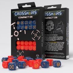Набір кубиків Crosshairs Compact D6: Cobalt & Red Dice Set