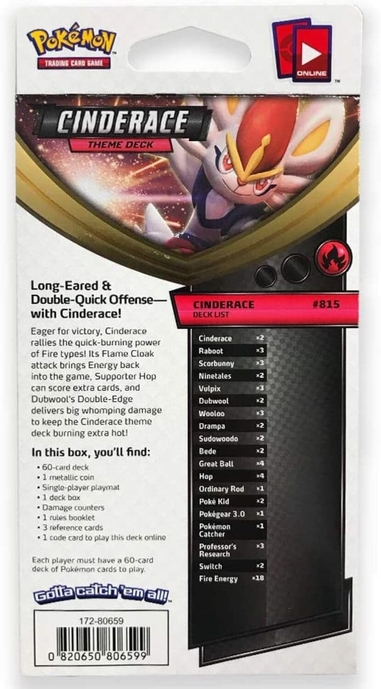 Колода Pokemon TCG: Sword & Shield Cinderace Theme Deck