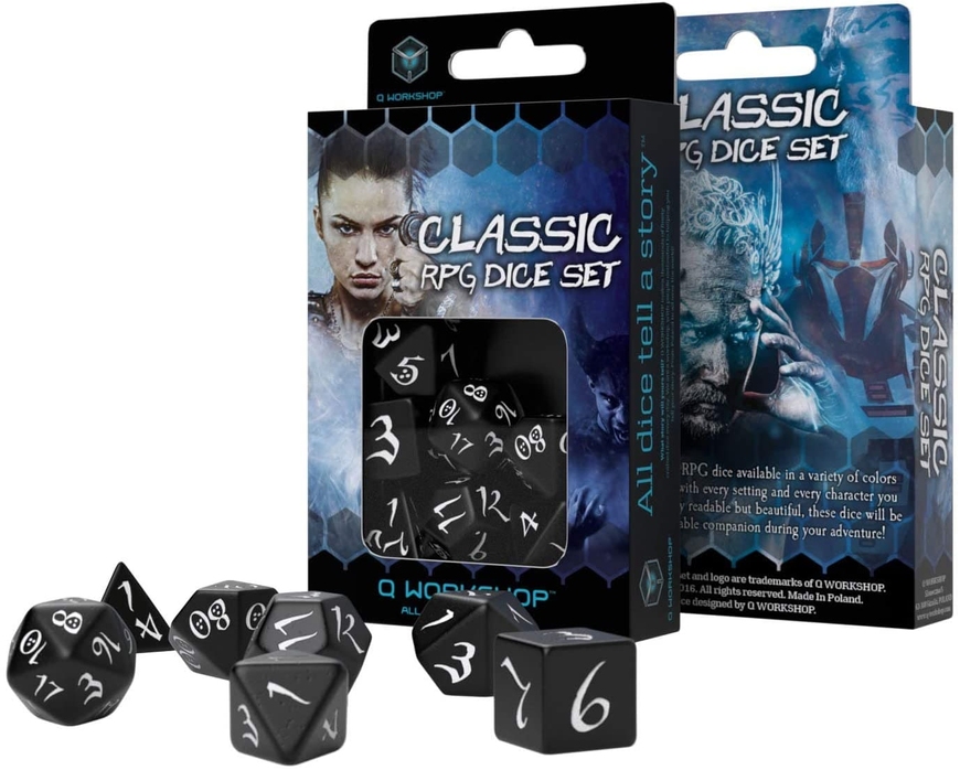 Набір кубиків Classic RPG Black & white Dice Set (7)