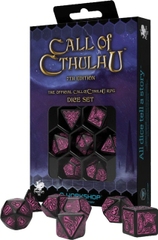 Набір кубиків Call of Cthulhu 7th Edition Black & magenta Dice Set