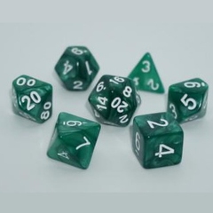 Набор кубиков Games7Days PEARL - Темно-зеленый с белым (7 шт)