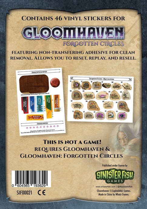 Набір багаторазових наклейок Gloomhaven Forgotten Circles Removable Sticker Set
