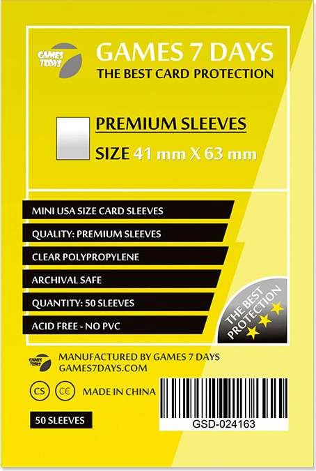 Протектори Games7Days (41 x 63 мм) Premium Mini USA (50 шт)