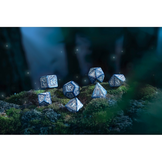 Набор кубиков Elvish Cobalt & Silver Dice Set (7)
