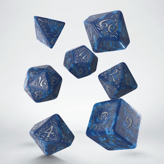 Набор кубиков Elvish Cobalt & Silver Dice Set (7)