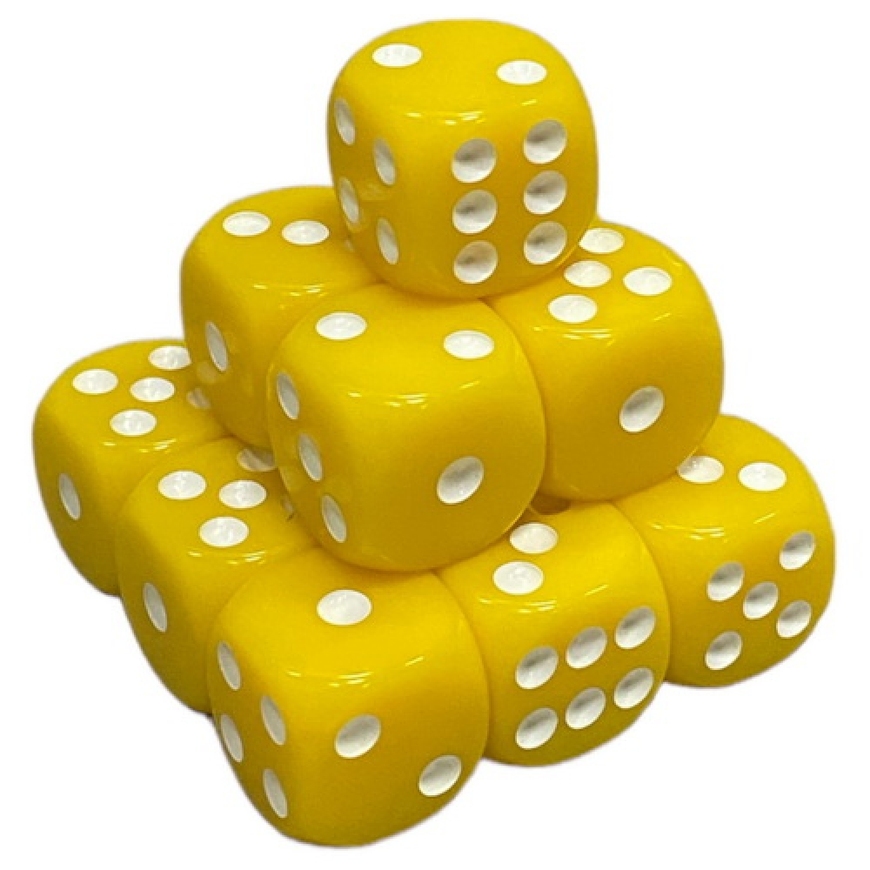 Кубик D6 16мм Классика с точками Желтый
