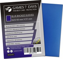 Протекторы Games7Days (66 х 91 мм / 63.5x88 мм) Blue Premium MTG (80 шт)
