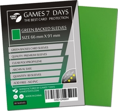 Протекторы Games7Days (66 х 91 мм / 63.5x88 мм) Green Premium MTG (80 шт)