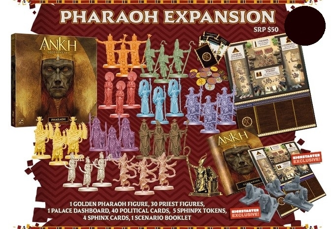 Ankh: Gods of Egypt - Pharaoh Expansion + Cardboard Palace Board & 3D Sphinxes