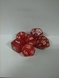Набор кубиков 7шт: красный с белым МРАМОР (D00 D4 D6 D8 D10 D12 D20)