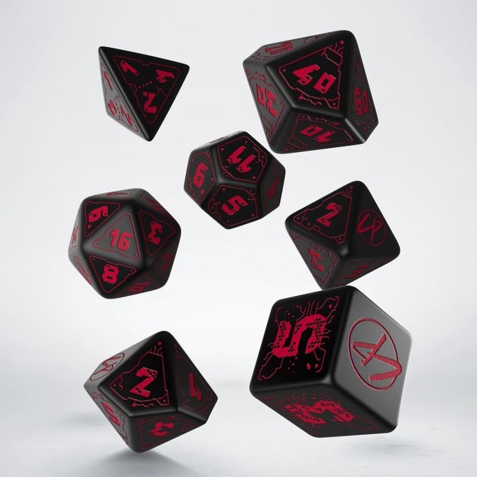 Набор кубиков Cyberpunk Red Dice Set: Blood over Chromet (7)