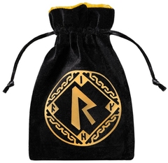 Мешочек Runic Black & golden Velour Dice Bag