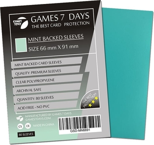 Протекторы Games7Days (66 х 91 мм / 63.5x88 мм) Mint Premium MTG (80 шт)