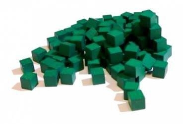 Кубик дерев'яний Mayday 10 мм - зелений - 10 штук