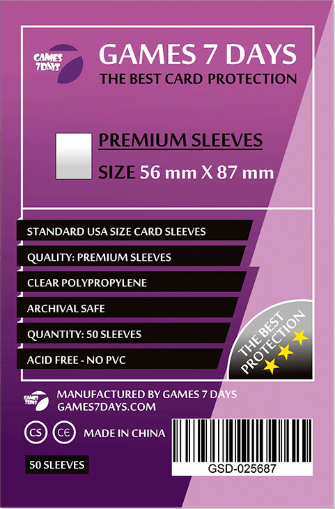 Протекторы Games7Days (56 х 87 мм) Premium USA (50 шт)