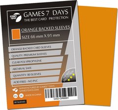 Протекторы Games7Days (66 х 91 мм / 63.5x88 мм) Orange Premium MTG (80 шт)