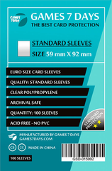 Протекторы Games7Days (59 х 92 мм) Standard Euro Size (100 шт)