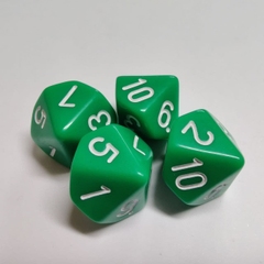 Кубик D10 класика зелений