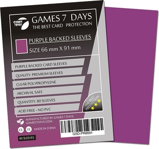 Протекторы Games7Days (66 х 91 мм / 63.5x88 мм) Purple Premium MTG (80 шт)